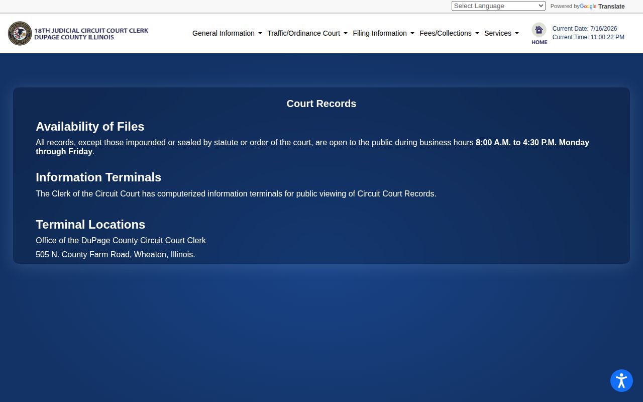 DuPage County court release record access options