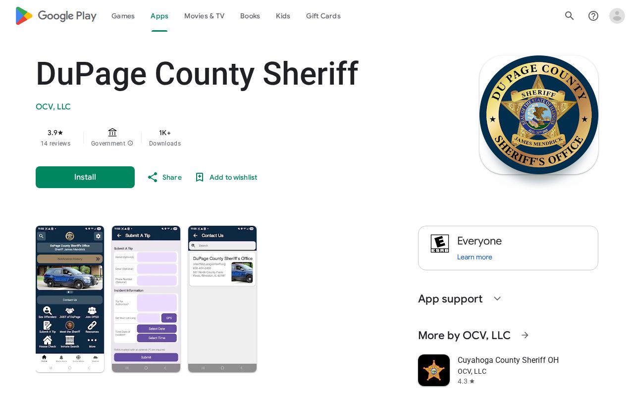 DuPage County Sheriff app source for released-inmate mugshot research